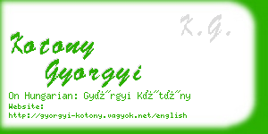 kotony gyorgyi business card